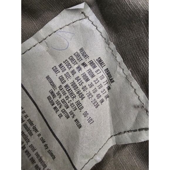 Vintage Field Jacket Size Small Regular Cold Weather US Army OG-107 60s 70s - Picture 8 of 16